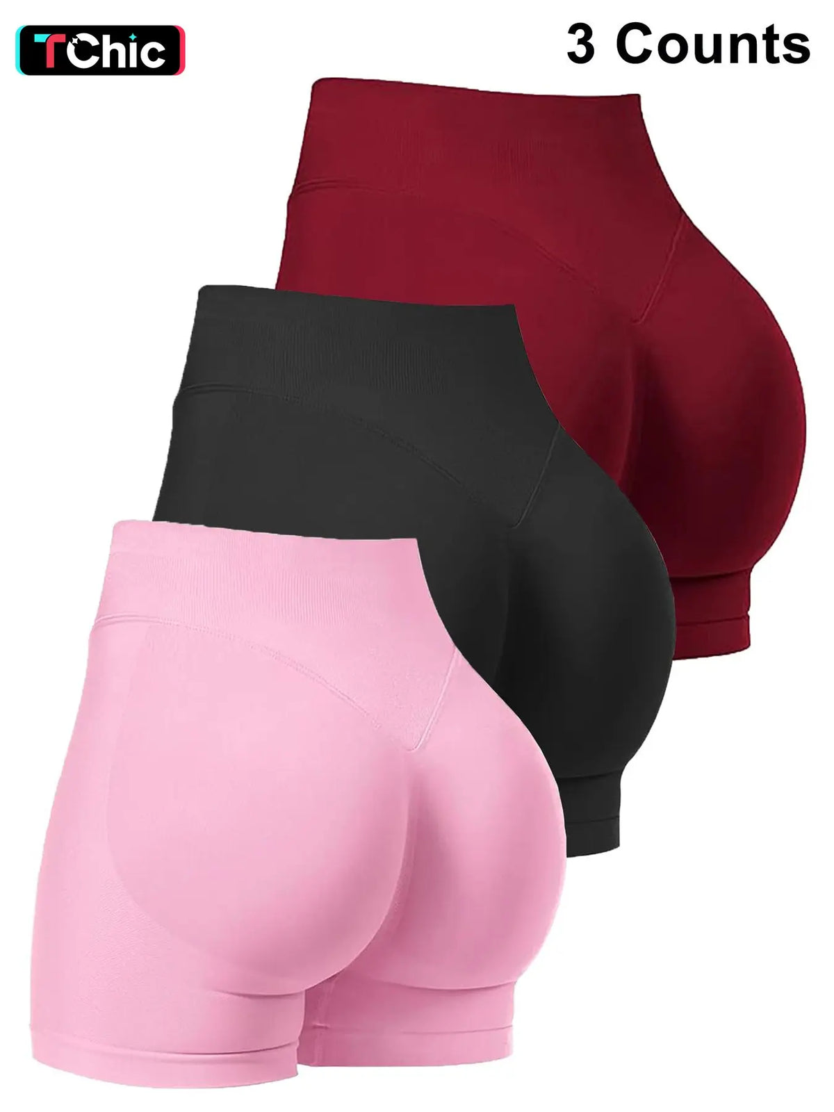 Women's Seamless Biker Shorts, 1-5 Pack Invisible Scrunch Butt Lifting Gym Shorts, Breathable High Stretch Sportswear for Indoor and Outdoor Activities