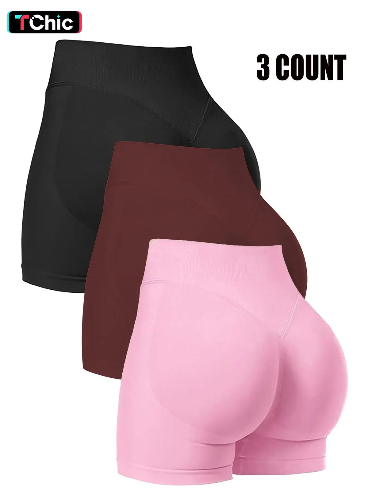 Women's Seamless Biker Shorts, 1-5 Pack Invisible Scrunch Butt Lifting Gym Shorts, Breathable High Stretch Sportswear for Indoor and Outdoor Activities